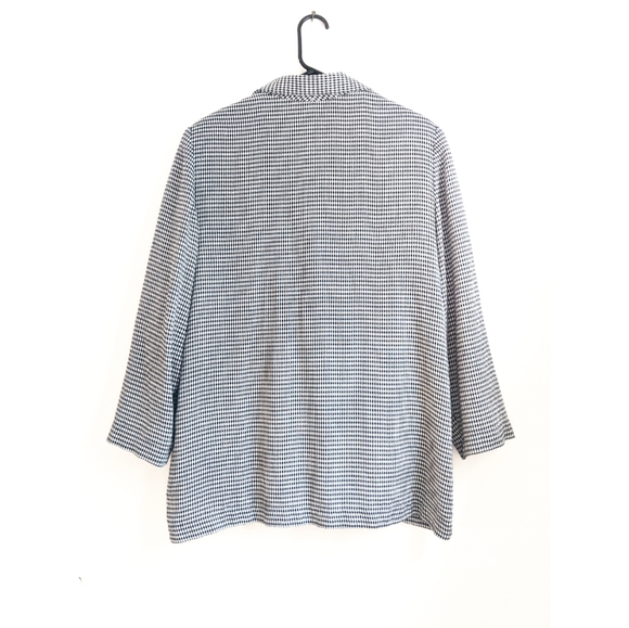 Vintage 80s/90s Navy/White Plaid Oversized Blazer - Picture 2 of 12